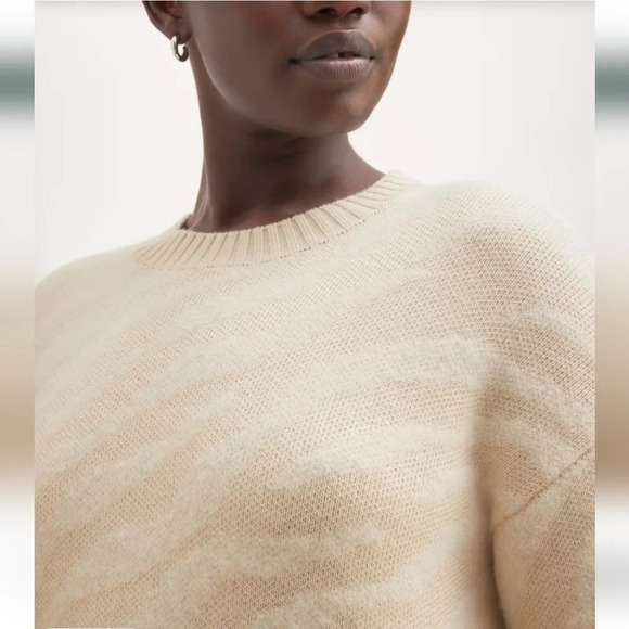 Everlane The Alpaca Tiger Jacquard Crewneck Sweater Wool Alpaca Blend Small - Picture 10 of 16